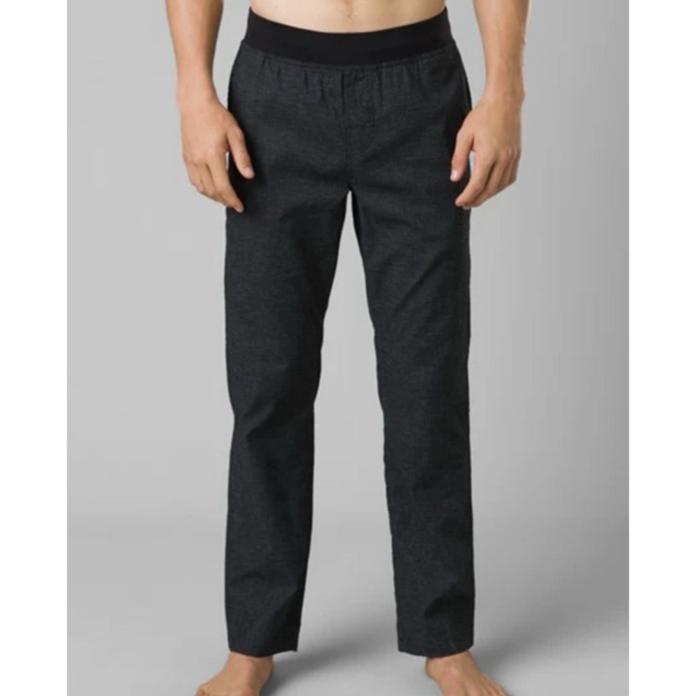 PrAna Vaha Straight Pant Small 34" Men's Pull On Elastic Waist Slim Stretch Hemp